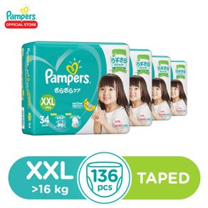 Pampers Diaper Baby Dry Tape XXL34x4 - 136 pcs - Extra Extra Large Baby Diaper (16kg)