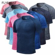 Plus Size Men's Running T-Shirts Women Quick Dry Compression Sport Short T-Shirts Fitness Gym Tees Mens Soccer Jersey Sportswear