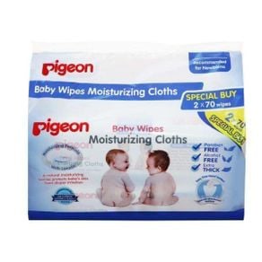 Pigeon Baby Wipes Moisturizing Cloths 70 Sheets 2 in 1 Bag