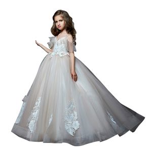 Romantic Little Girls Pageant Dresses Off Shoulder Kids Evening Ball Gowns Robe Mariage Enfant Fille White First Communion Dress