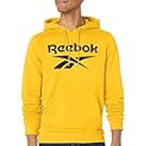 Reebok Men's Standard Big Hoodie, Always Yellow/Black Logo, Medium