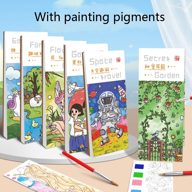 Portable Children Watercolor Painting Book 12/20Sheets Gouache Graffiti  Picture 1 Pen Coloring Water Drawing Books Set Kids Toys