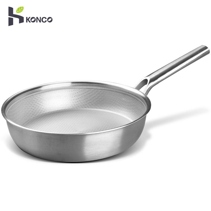 Konco Iron wok Cast iron pan Non-coated Pot General use for Gas and  Induction Cooker 32cm Chinese Wok Cookware Pan Kitchen Tools