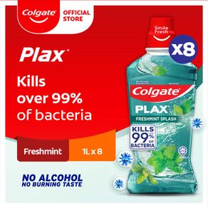 Colgate Plax Peppermint/ Freshmint Mouthwash 1L [Bundle of 8]