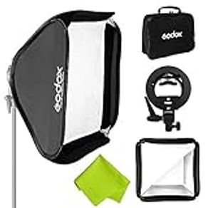 Godox 24"x 24" 60cmx60cm Foldable Universal Softbox with S-Type Speedlite Bracket for Flash Bowens Elinchrom Mount Accessories Direction Adjustable