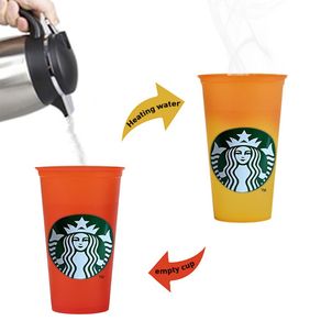 Starbucks Hot Water Color Changing Coffee Cup Temperature Sensing Plastic