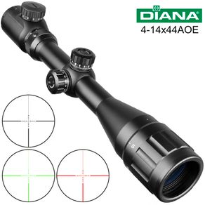 DIANA 4-14x44 Tactical Optic Cross Sight Green Red Illuminated Riflescope  Hunting Rifle Scope Sniper Airsoft Air Guns