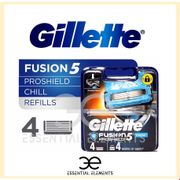 GILLETTE Fusion 5 ProShield Chill Razor Shaver Blades Refill [4 Cartridges] Smooth Shave