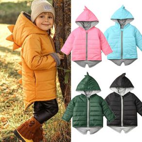 Toddler Kid Baby Girl Boy Hoodies Outwear Coat 3D Dinosaur Winter Warm Jacket