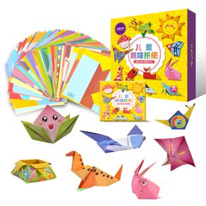 New 108 Sheets Children Origami Book Cute Animals Pattern 3D Puzzle DIY Handmade 3D Origami Guide Book