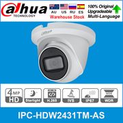Dahua Original IPC-HDW2431TM-AS 4MP HD POE Built in MiC SD Card Slot H.265 IP67 30M IR Starlight IVS Upgradeable Dome IP Camera