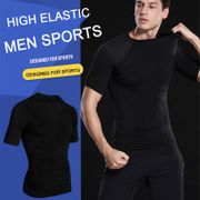 Men Sport Running Shirts Body Shaping Sportswear Men's Short Sleeve Fitness Gym Shirt Quick Dry Training T Shirt Corset