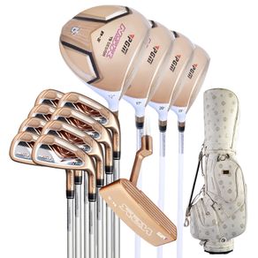 PGM Women's Golf Club Sets with Bag (13 Piece) Standard Package Putter +4PCS Woods +8 PCS Irons Bar Gold Edition Complete