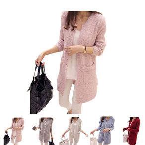 Women Spring/Autumn Sweater Long Sleeve Cardigan Korean Slim Pocket Knit Sweater