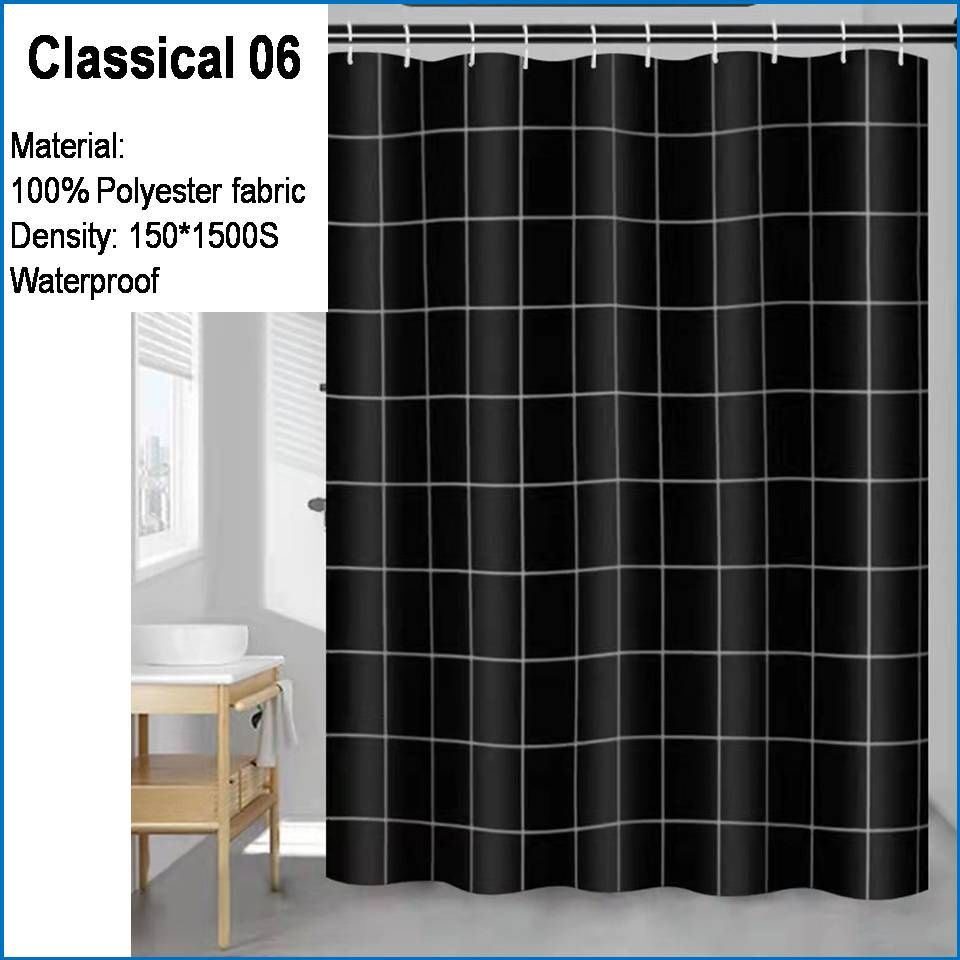 Shower Curtain Thicken Checkered Waterproof Polyester Fabric Bathroom  Shower Curtain Sets Decor with Hooks Prices and Specs in Singapore |  09/2022 | For As low As 5.13