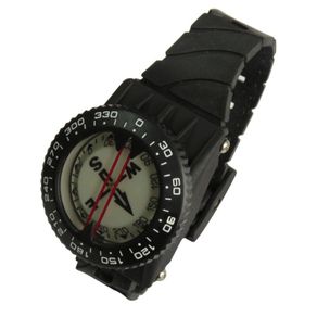 Diving Sighting Wrist Compass 50M Depth Blackout Dial for Outdoor Hiking