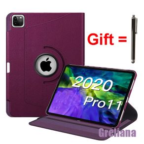 For iPad Pro 11 Case 2020 360 Rotating Flip PU Leather Smart Cover For iPad Pro 11" 2nd A2228 A2068 A2230 Auto Sleep/Wake Funda