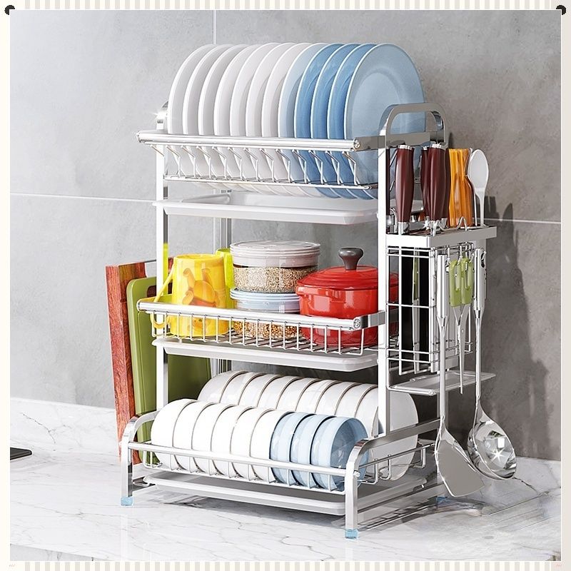 70cm/90cm 304 Stainless Steel Kitchen Shelf Over Sink Dish Drain Rack 1/2  Tiers Kitchen Desktop Storage Shelf Kitchen Organizer - AliExpress