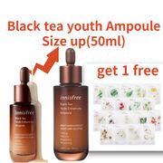 innisfree Black Tea Youth Enhancing Ampoule 30ml size up 50ml real squeeze mask random 1pack