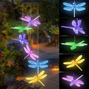 Solar Wind Chime Light Outdoor LED Hummingbird Butterfly Dragonfly Rice  Ball Angel Garden Decorative Wind Chime Light - AliExpress