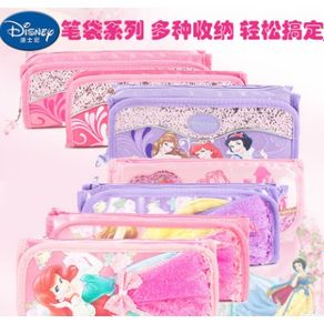 CC & MAMA Disney Princess Series Student Pencil Case Stationery Bag Fia Long Hair Mermaid Variety Cartoon Zipper Large Capacity