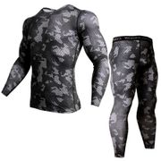 3D T-Shirt Compression Set Men Running Jogging Suits Fitness Sports Sets Long Sleeve Shirt And Pants Gym Workout Tights