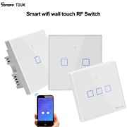 Sonoff T2 T3 Smart Home UK WiFi RF433 Remote Control Wall Light Switch Panel Wall Touch Light Switch Work with Google Home Alexa