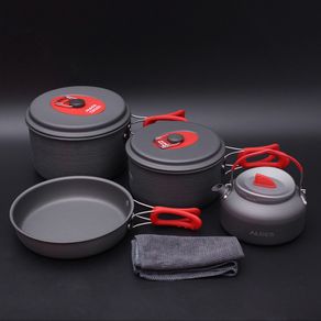 Alocs 3-4 Person Cooking Pot Camping Pan Kettle Outdoor Cookware Pots Sets CW-C06S