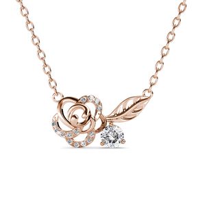 Rose Pendant Rose Gold - Made with premium grade crystals from Austria