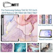 MTT Marble Tablet Case For Samsung Galaxy Tab S6 10.5 inch SM-T860 SM-T865 T867 2019 PU Leather Flip Stand Smart Cover Fundas
