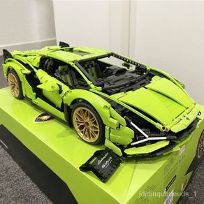 🏆[HOT SELLING]🏆Compatible with Lego Green Cow Lamborghini Assembling and Combined Building Blocks Model Car Sports Car R