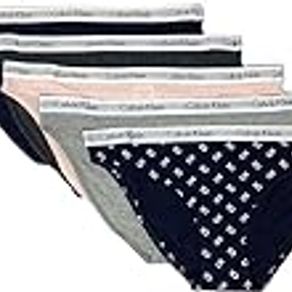 Calvin Klein Women`s Underwear Carousel Bikini 5 Pack (US, Alpha, Medium, Regular, Regular, Navy(qp2135-411)/P_g)
