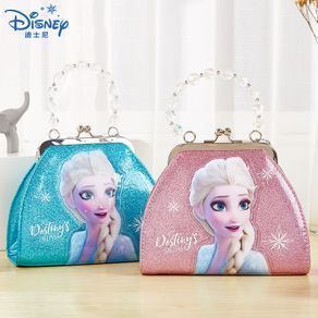 Disney Frozen 2 Elsa Girls Cartoon Pu Handbag Coin Purse Children Messenger Bag Princess Shoulder Bag Kids Fashion Shopping Bags