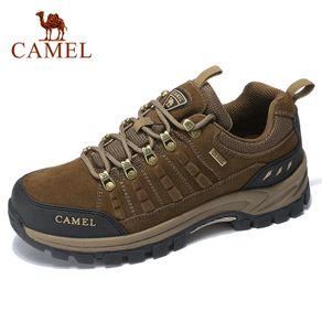 CAMEL Classics Style Men Hiking Shoes Lace Up Genuine Leather Men Shoes Outdoor Anti-Slip Trekking Shoes Breathable Sneakers