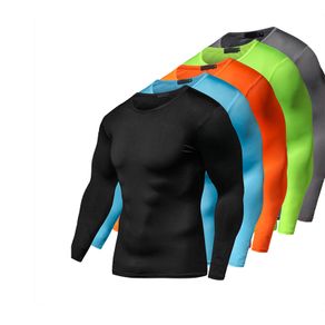 2022 Summer Autumn Male Running T-shirt Tights Long Sleeve Tops & Tees Men Compression Shirt Fitness Quick Drying Sports T Shirt