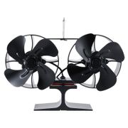 Fireplace Double Head 8 Blade Heat Powered Stove Fan Wood Burner Eco Friendly Quiet Fan Home Efficient Heat Distribution