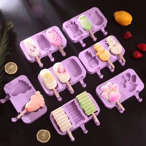 Kitchen Creative Silicone Popsicle Mold Cute Cartoon Animal Shape Ice lolly  Moulds DIY Popsicle Molds Ice