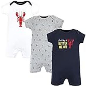Hudson Baby Unisex Cotton Rompers, Butter Me Up Lobster, 9-12 Months