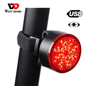 WEST BIKING Bicycle Tail Light 8 Light Modes Waterproof Helmet Backpack Lamp Safety Warning Cycling Light USB Charge