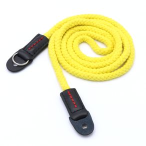 new arrive yellow Long rope woven shoulder strap real leather Cotton  for  all camera