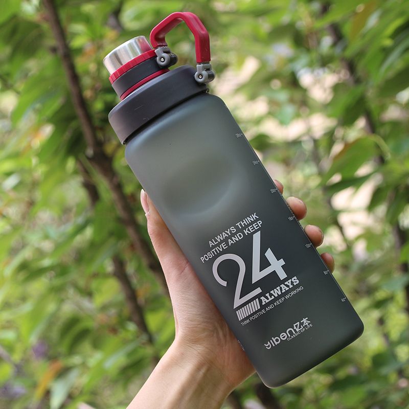 450ml Square Flat Sports Water Bottle Portable Tumbler Drinking Cups Large  Niche Accompanying