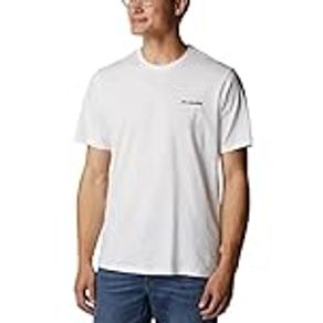 Columbia Men's Rockaway River Country Short Sleeve Tee, White/Treestriped Flag Graphic, XX-Large