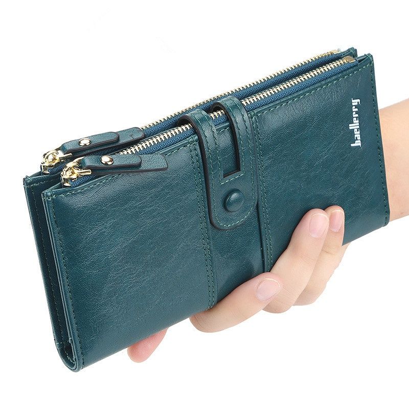 JEEP BULUO Leather Men Clutch Wallet Brand Purse For Phone Double Zipper Luxury  Wallet Leather Clutch Bag Large Capacity - AliExpress