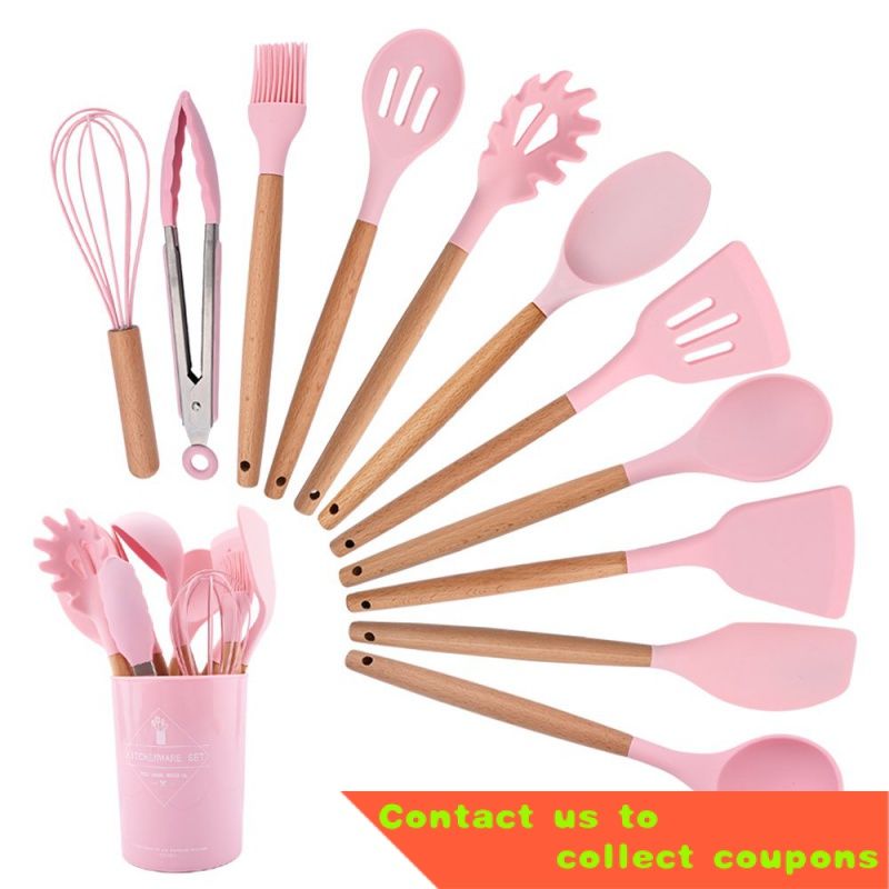 Silicone Kitchen Utensils Set 19Pcs Non-Stick Cookware For Wooden Spatula  Egg Beaters Kitchenware Kitchen Accessories