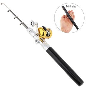 Mini Portable Telescopic 1m  Fishing Rod Aluminum Alloy Pen Shape Fishing Pole with Fishing Reel