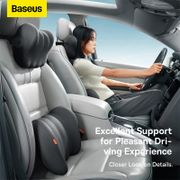 Baseus Car Neck Pillow Headrest Waist  Support for Travel Neck Rest  3D Memory Foam Seat Car Back Lumbar Breathable Cushion Gadget