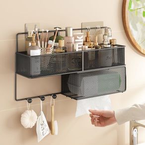 New Multifunctional Punch-free Storage Towel Rack Wall Hooks for Kitch 