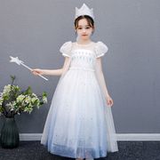 Disney Frozen 2 Princess Dress Girls Party Cosplay Elsa Sequin Costume Snow Queen Print Birthday Carnival Gown Kids Bag Clothing