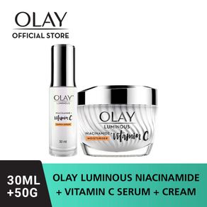 [Bundle of 2] Olay Luminous Niacinamide + Vitamin C Moisturizer Cream & Super Serum