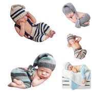 Infant Baby Boy Girl Photo Shoots Knit Hat+Pants Outfits Costume Newborn Photography Crochet Clothes Props Baby Shower Gift